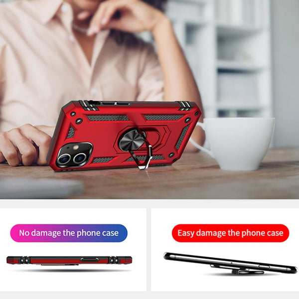 Shockproof TPU + PC Protective Case with 360 Degree Rotating Holder, For iPhone 12 Pro Max, For iPhone 12 / 12 Pro, For iPhone 12 mini, For Xiaomi Redmi 9