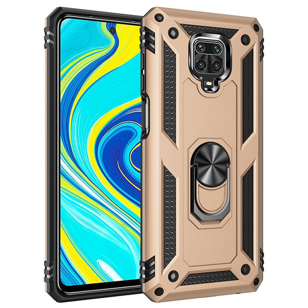 Shockproof TPU + PC Protective Case with 360 Degree Rotating Holder, For Xiaomi Redmi Note 9 Pro