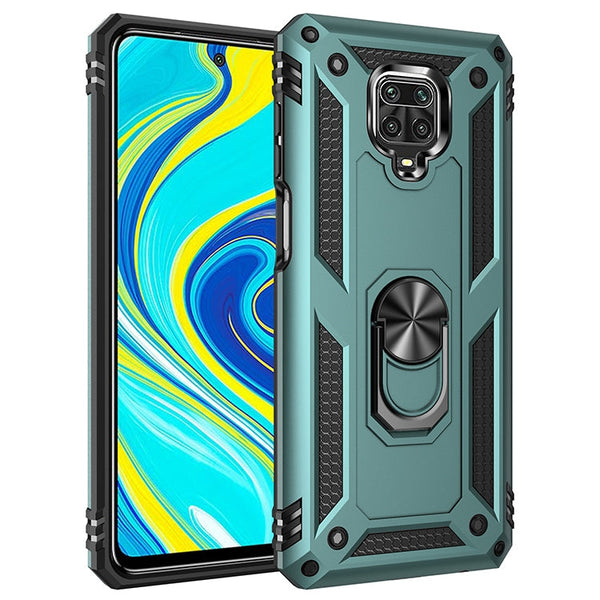 Shockproof TPU + PC Protective Case with 360 Degree Rotating Holder, For Xiaomi Redmi Note 9 Pro