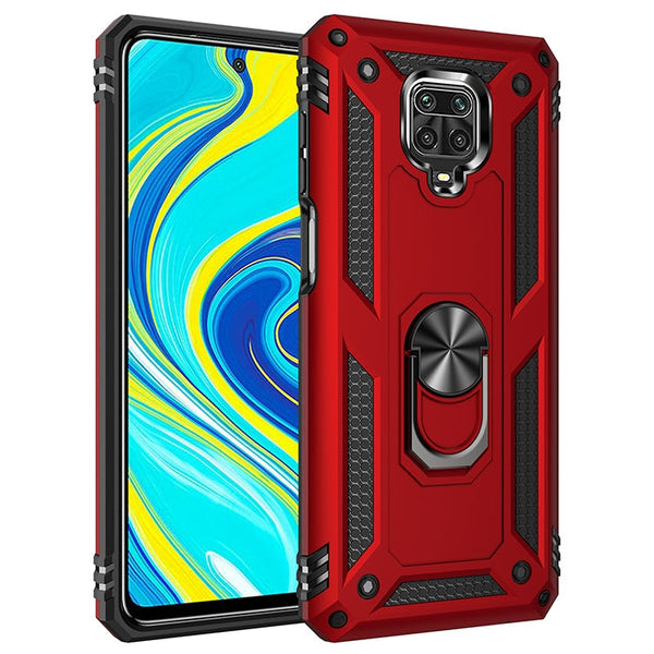 Shockproof TPU + PC Protective Case with 360 Degree Rotating Holder, For Xiaomi Redmi Note 9 Pro