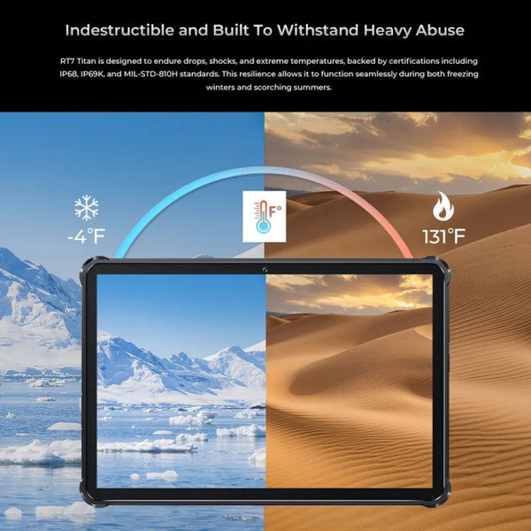 OUKITEL RT7 TITAN 5G Network IP68/IP69K Rugged Tablet, 10.1 inch Android 15 MediaTek Dimensity 7050 Octa Core Support Dual SIM, EU Plug