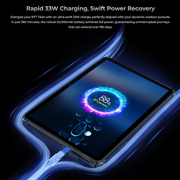 OUKITEL RT7 TITAN 5G Network IP68/IP69K Rugged Tablet, 10.1 inch Android 15 MediaTek Dimensity 7050 Octa Core Support Dual SIM, EU Plug