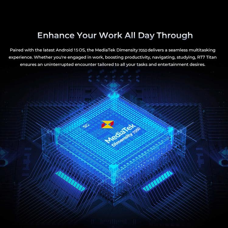 OUKITEL RT7 TITAN 5G Network IP68/IP69K Rugged Tablet, 10.1 inch Android 15 MediaTek Dimensity 7050 Octa Core Support Dual SIM, EU Plug