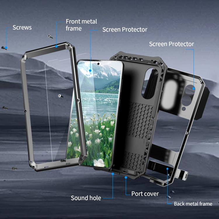 R-JUST Life Waterproof Dustproof Shockproof Holder Phone Case