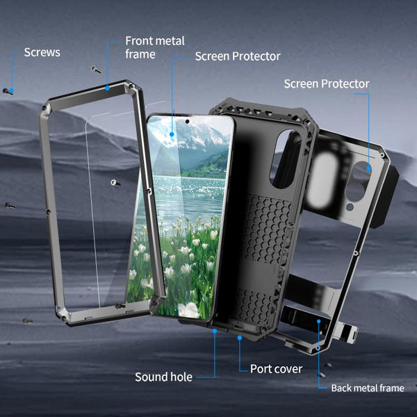 R-JUST Life Waterproof Dustproof Shockproof Holder Phone Case