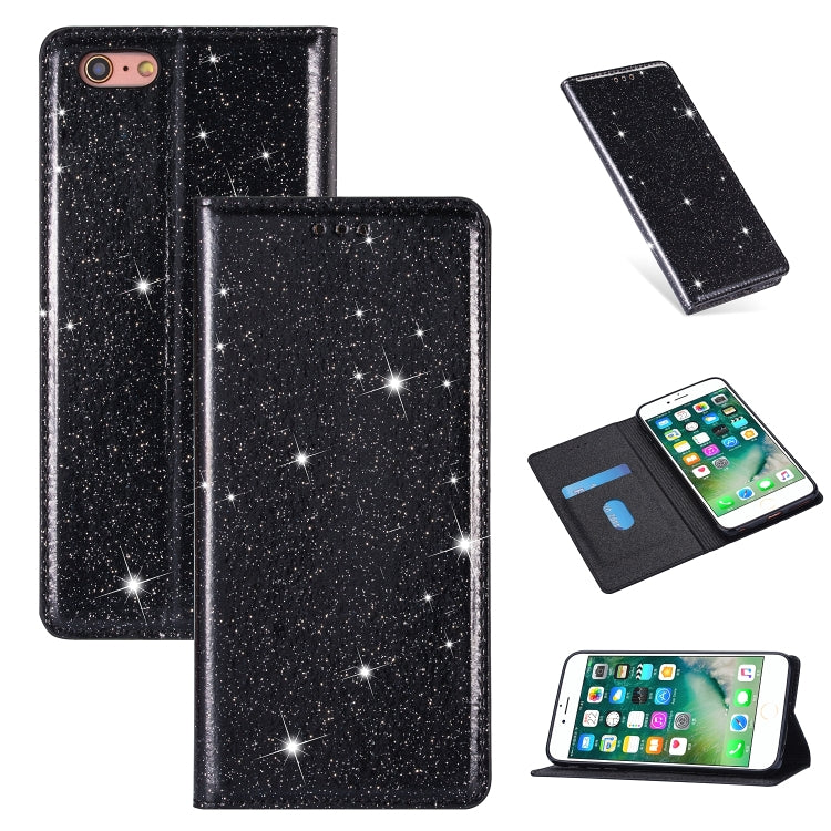 Ultrathin Glitter Magnetic Horizontal Flip Leather Case with Holder & Card Slots, For iPhone 6 Plus, For iPhone 8 / 7, For iPhone 8 Plus / 7 Plus, For iPhone 11