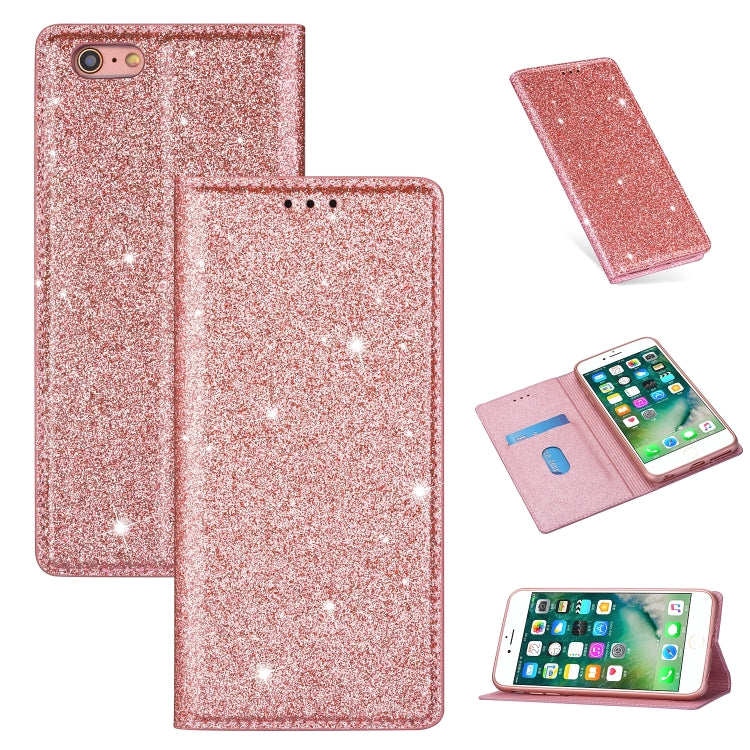 Ultrathin Glitter Magnetic Horizontal Flip Leather Case with Holder & Card Slots, For iPhone 6 Plus, For iPhone 8 / 7, For iPhone 8 Plus / 7 Plus, For iPhone 11