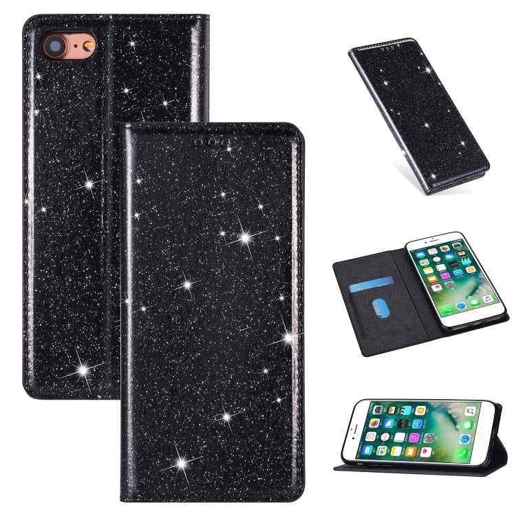 Ultrathin Glitter Magnetic Horizontal Flip Leather Case with Holder & Card Slots, For iPhone 6 Plus, For iPhone 8 / 7, For iPhone 8 Plus / 7 Plus, For iPhone 11