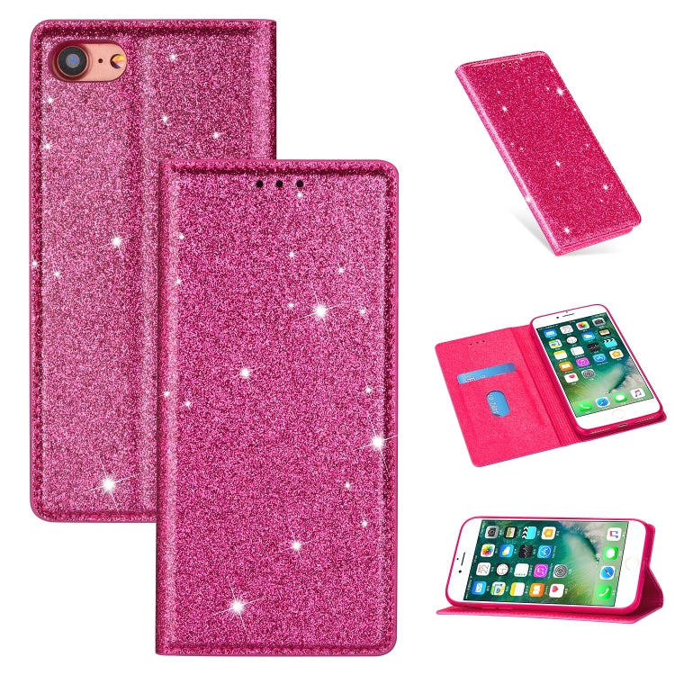 Ultrathin Glitter Magnetic Horizontal Flip Leather Case with Holder & Card Slots, For iPhone 6 Plus, For iPhone 8 / 7, For iPhone 8 Plus / 7 Plus, For iPhone 11