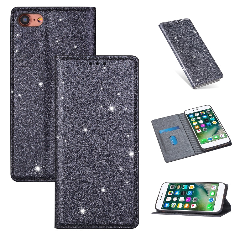 Ultrathin Glitter Magnetic Horizontal Flip Leather Case with Holder & Card Slots, For iPhone 6 Plus, For iPhone 8 / 7, For iPhone 8 Plus / 7 Plus, For iPhone 11