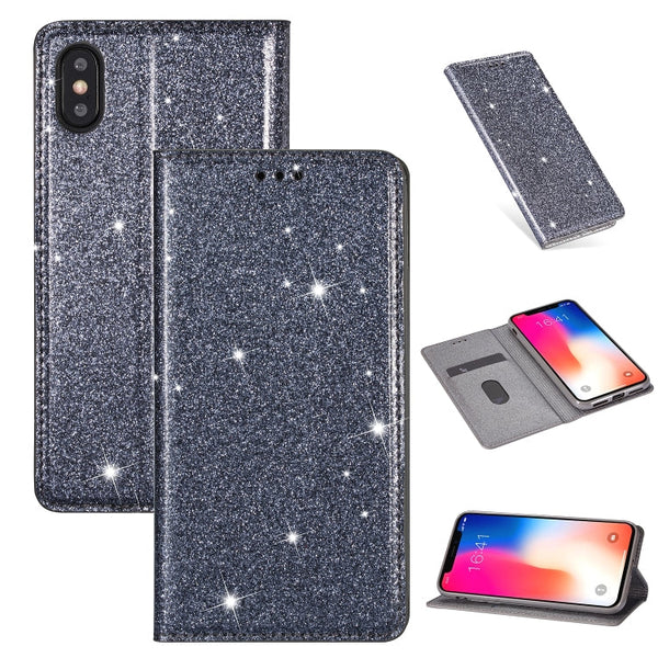 Ultrathin Glitter Magnetic Horizontal Flip Leather Case with Holder & Card Slots, For iPhone 11 Pro, For iPhone 11 Pro Max, For iPhone X / XS, For iPhone XS Max