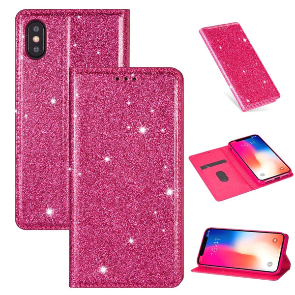 Ultrathin Glitter Magnetic Horizontal Flip Leather Case with Holder & Card Slots, For iPhone 11 Pro, For iPhone 11 Pro Max, For iPhone X / XS, For iPhone XS Max