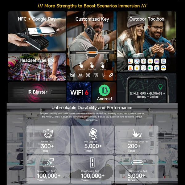 Ulefone Armor 23 Ultra Rugged Phone, 6.78 inch Android 13 MediaTek Dimensity 8020 Octa Core up to 2.6GHz, Network: 5G, NFC, OTG, Satellite Messaging