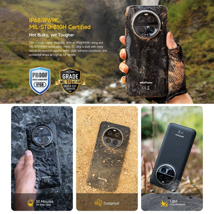 Ulefone Armor 23 Ultra Rugged Phone, 6.78 inch Android 13 MediaTek Dimensity 8020 Octa Core up to 2.6GHz, Network: 5G, NFC, OTG, Satellite Messaging