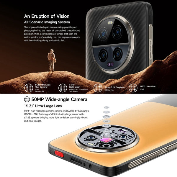 Ulefone Armor 23 Ultra Rugged Phone, 6.78 inch Android 13 MediaTek Dimensity 8020 Octa Core up to 2.6GHz, Network: 5G, NFC, OTG, Satellite Messaging