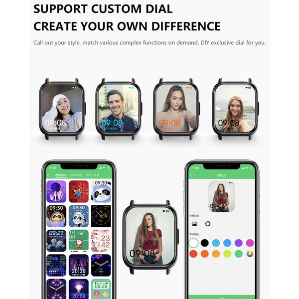 DM05 1.83 inch BT5.2 Smart Sport Watch, Support Sleep / Heart Rate / Blood Oxygen / Temperature / Heart Sugar/ Blood Pressure Health Monitor