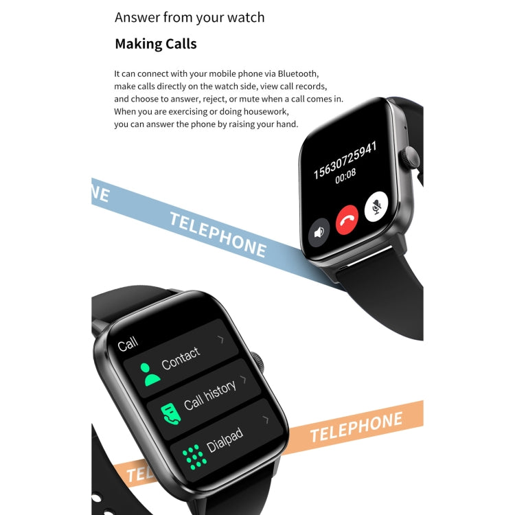 QS11 1.91 inch BT5.2 Smart Sport Watch, Support Sleep / Heart Rate / Blood Oxygen / Blood Pressure Health Monitor