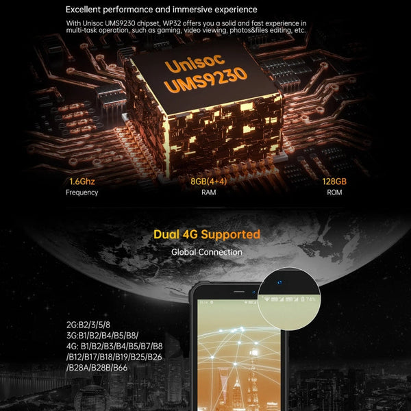 Oukitel WP32, IP68/IP69K, 5.93 inch Android 13 Unisoc Tiger T606 Octa-core, NFC, OTG, Network: 4G