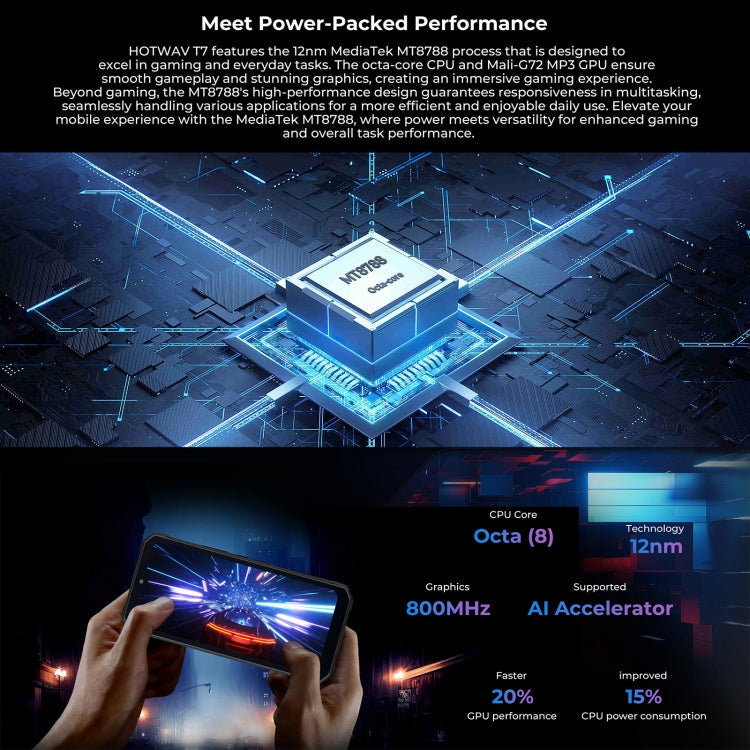 HOTWAV T7 Rugged Phone, 6280mAh, 6.52 inch Android 13 MT8788 Octa Core, Network: 4G, OTG