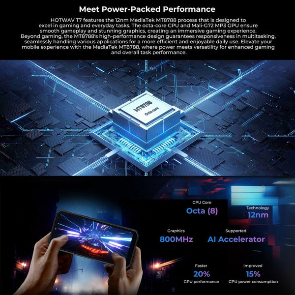 HOTWAV T7 Rugged Phone, 6280mAh, 6.52 inch Android 13 MT8788 Octa Core, Network: 4G, OTG