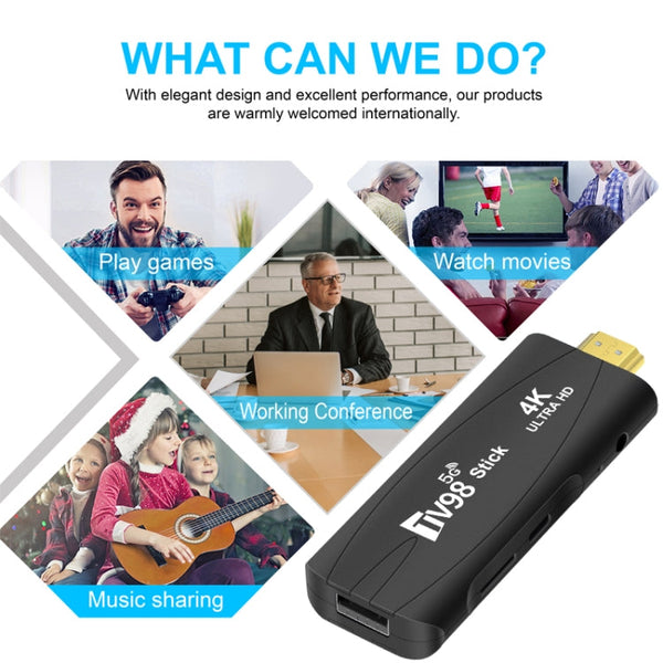 TV98 Rockchip 3228A Quad Core 4K HD Bluetooth Android TV Stick, Rockchip 3228A 4K, 4GB+32GB, 2GB+16GB