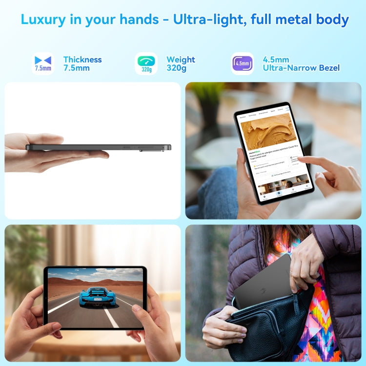 HEADWOLF Fpad5 4G LTE Tablet PC, 8.4 inch Android 14 MT6789 Octa Core Support Dual SIM, Global Version with Google Play