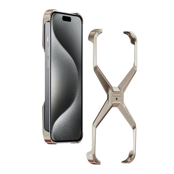 Frameless X-shaped Metal Phone Case