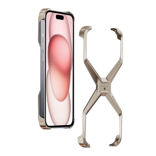 Frameless X-shaped Metal Phone Case