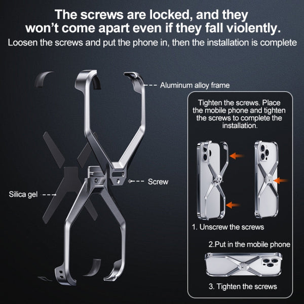 Frameless X-shaped Metal Phone Case