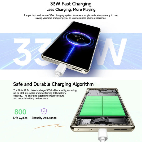 Ulefone Note 17 Pro, Screen Fingerprint, 6.78 inch Android 13 MediaTek Helio G99 MTK6789 Octa Core, NFC, Network: 4G