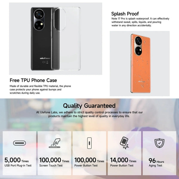 Ulefone Note 17 Pro, Screen Fingerprint, 6.78 inch Android 13 MediaTek Helio G99 MTK6789 Octa Core, NFC, Network: 4G