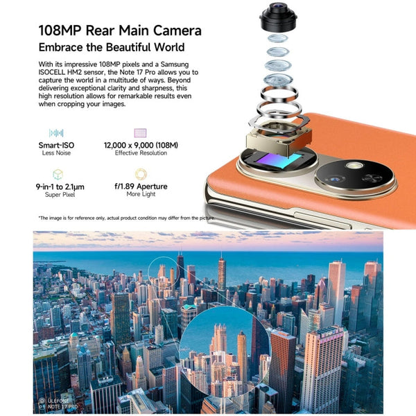 Ulefone Note 17 Pro, Screen Fingerprint, 6.78 inch Android 13 MediaTek Helio G99 MTK6789 Octa Core, NFC, Network: 4G