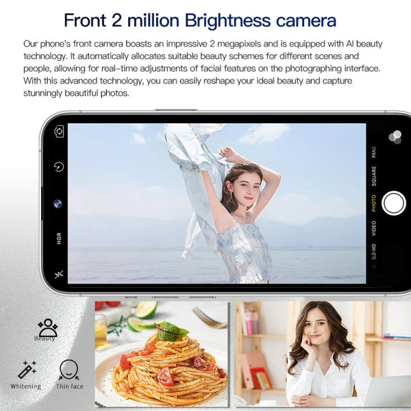 i15 Pro Max / Q5, 6.5 inch Screen, Face Identification, Android 8.1 MTK6580P Quad Core, Network: 3G, Dual SIM, 2GB+16GB