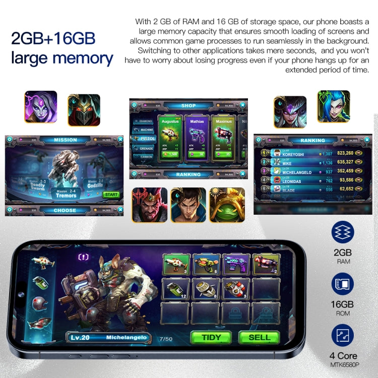 i15 Pro Max / Q5, 6.5 inch Screen, Face Identification, Android 8.1 MTK6580P Quad Core, Network: 3G, Dual SIM, 2GB+16GB