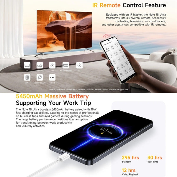 Ulefone Note 18 Ultra, Side Fingerprint, 6.78 inch Android 13 MediaTek Dimensity 720 5G MT6853 Octa Core 2.0GHz, NFC, Network: 5G