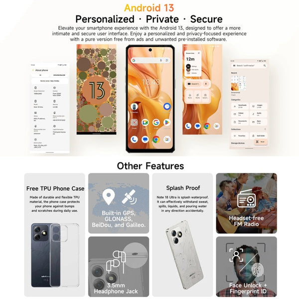 Ulefone Note 18 Ultra, Side Fingerprint, 6.78 inch Android 13 MediaTek Dimensity 720 5G MT6853 Octa Core 2.0GHz, NFC, Network: 5G