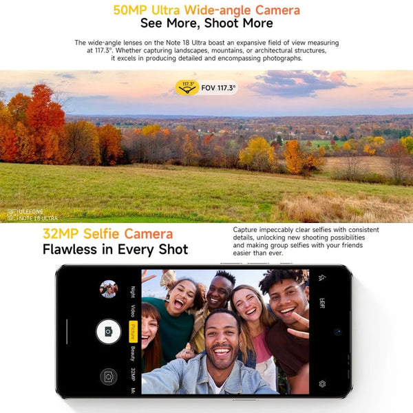 Ulefone Note 18 Ultra, Side Fingerprint, 6.78 inch Android 13 MediaTek Dimensity 720 5G MT6853 Octa Core 2.0GHz, NFC, Network: 5G