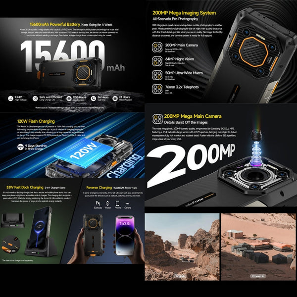 Ulefone Armor 26 Ultra Walkie-Talkie Version Rugged Phone, 6.78 inch Android 13 MediaTek Dimensity 8020 Octa Core, Network: 5G, NFC