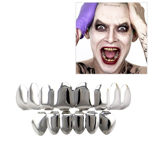 Hip Hop Accessories Gold Tooth Set Real Gold Plating Smooth Upper Eight Lower Six Denture Set