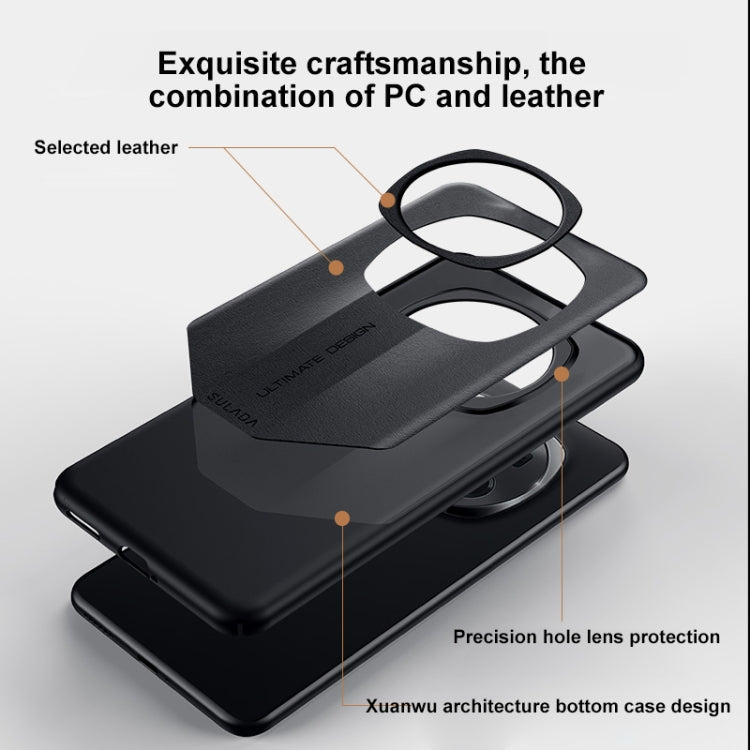 SULADA Splicing Plain Leather PC Shockproof Phone Case, For Honor Magic6 Pro, For Honor Magic6