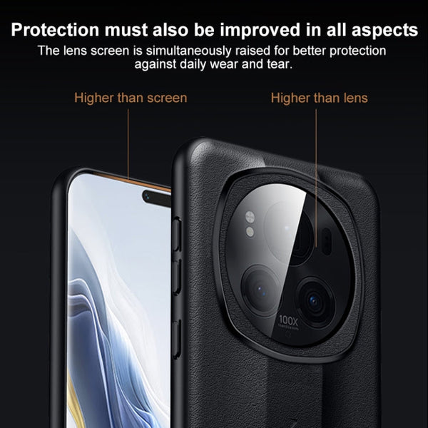 SULADA Splicing Plain Leather PC Shockproof Phone Case, For Honor Magic6 Pro, For Honor Magic6