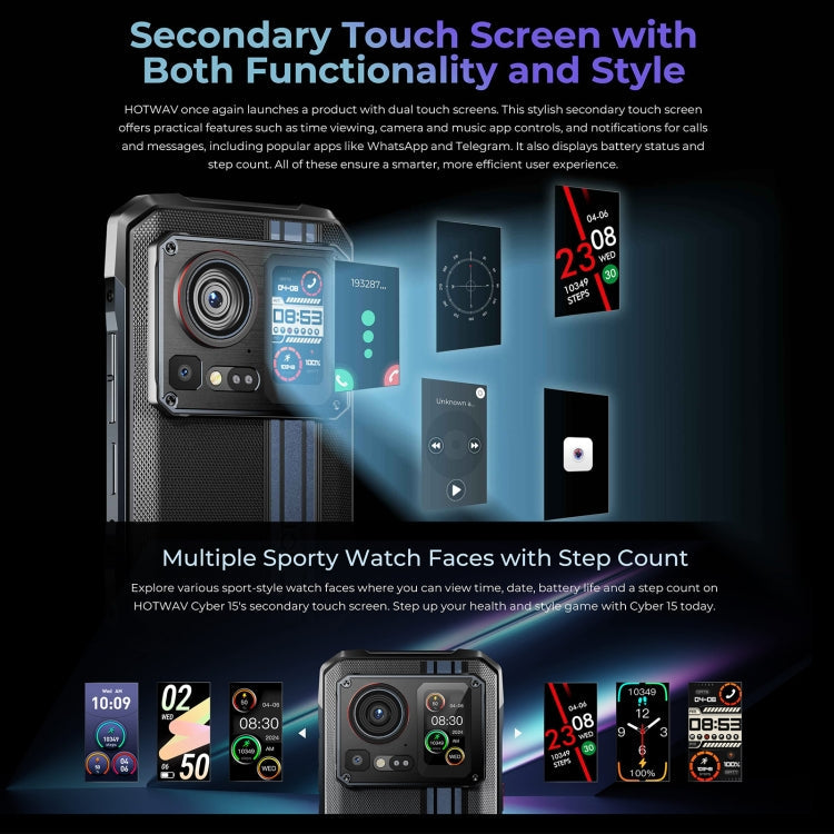 HOTWAV Cyber 15, IP68/IP69K Rugged Phone, 6280mAh, 6.6 inch Android 13 MediaTek MT6789 Helio G99 Octa Core, Network: 4G, NFC, OTG