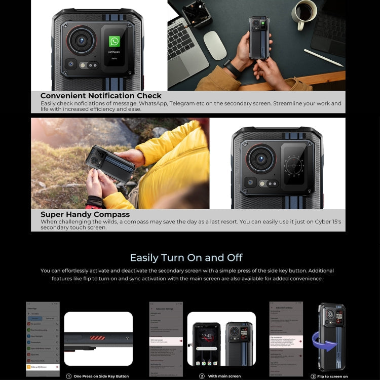 HOTWAV Cyber 15, IP68/IP69K Rugged Phone, 6280mAh, 6.6 inch Android 13 MediaTek MT6789 Helio G99 Octa Core, Network: 4G, NFC, OTG