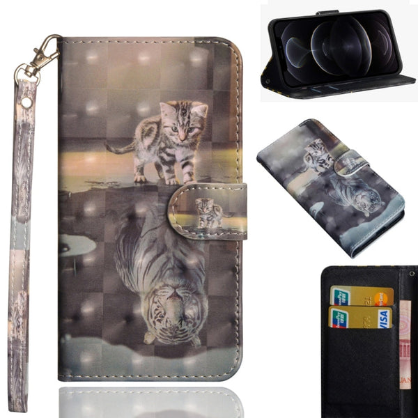 3D Painting Pattern Horizontal Flip TPU + PU Leather Case with Holder & Card Slots & Wallet
