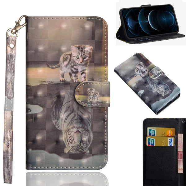 3D Painting Pattern Horizontal Flip TPU + PU Leather Case with Holder & Card Slots & Wallet