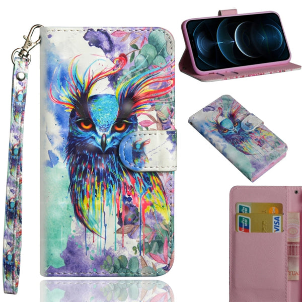 3D Painting Pattern Horizontal Flip TPU + PU Leather Case with Holder & Card Slots & Wallet