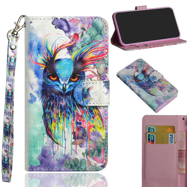 3D Painting Pattern Horizontal Flip TPU + PU Leather Case with Holder & Card Slots & Wallet