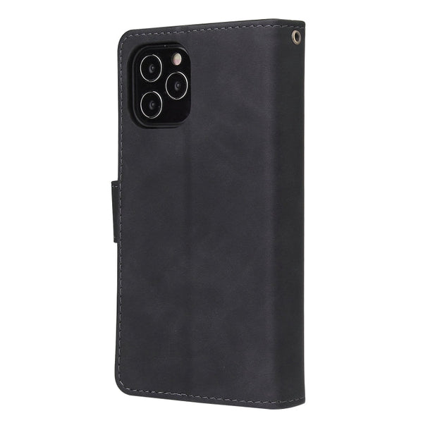 Multifunctional Retro Frosted Horizontal Flip Leather Case with Card Slot & Holder & Zipper Wallet & Photo Frame & Lanyard, For iPhone 12 Pro Max, For iPhone 12 / 12 Pro, For iPhone 12 mini, For Samsung Galaxy A11