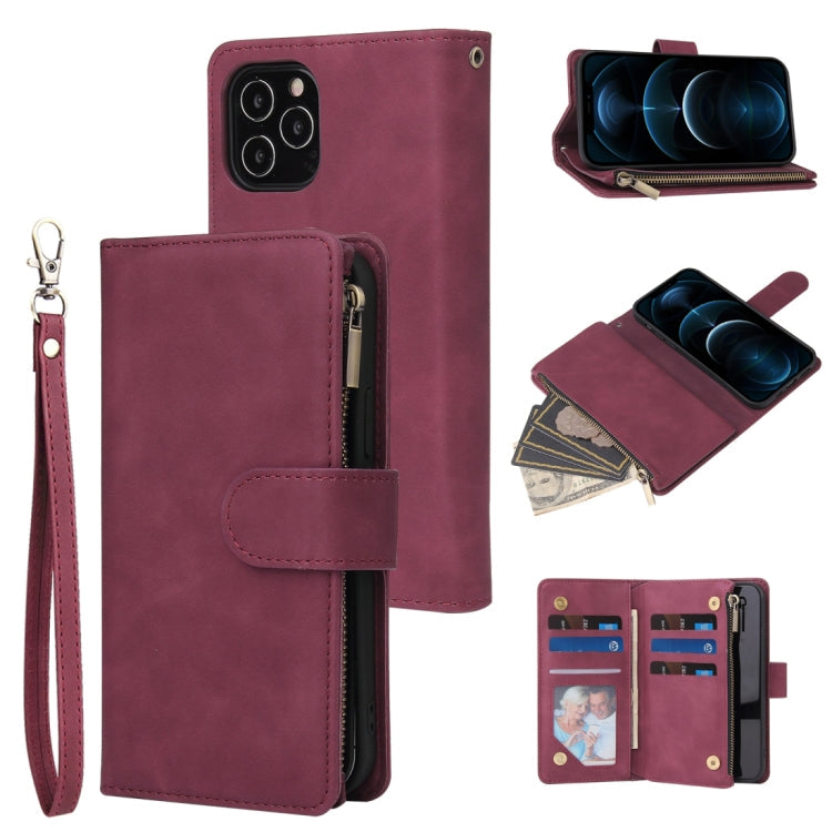 Multifunctional Retro Frosted Horizontal Flip Leather Case with Card Slot & Holder & Zipper Wallet & Photo Frame & Lanyard, For iPhone 12 Pro Max, For iPhone 12 / 12 Pro, For iPhone 12 mini, For Samsung Galaxy A11