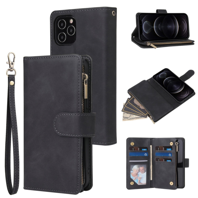 Multifunctional Retro Frosted Horizontal Flip Leather Case with Card Slot & Holder & Zipper Wallet & Photo Frame & Lanyard, For iPhone 12 Pro Max, For iPhone 12 / 12 Pro, For iPhone 12 mini, For Samsung Galaxy A11